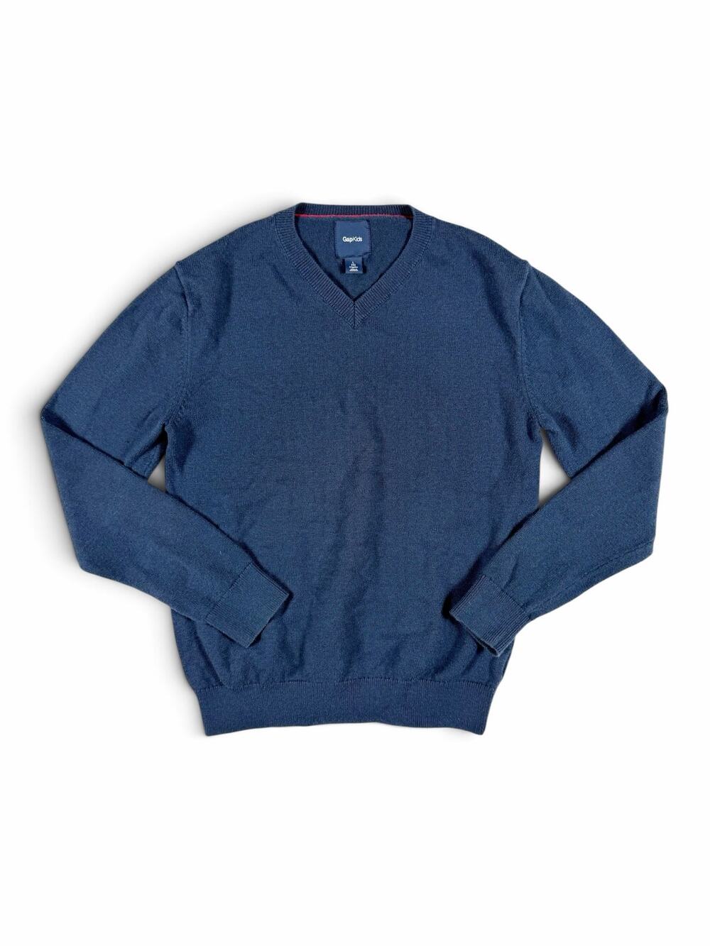 Gap Kids Boys V-Neck Uniform Sweater Navy Blue Size 10 Large